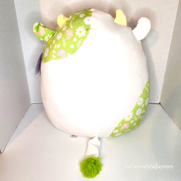 🐣 ADA 🐄 Green & White Cow w Flower & Butterfly Print Easter 2024 Squishmallow - Picture 3 of 9